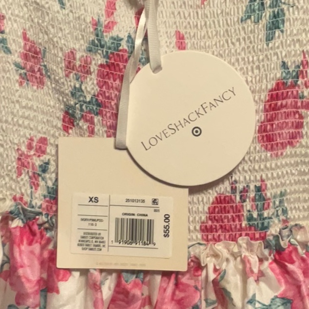 LoveShackFancy Pink and Blue Sleeveless Sundress